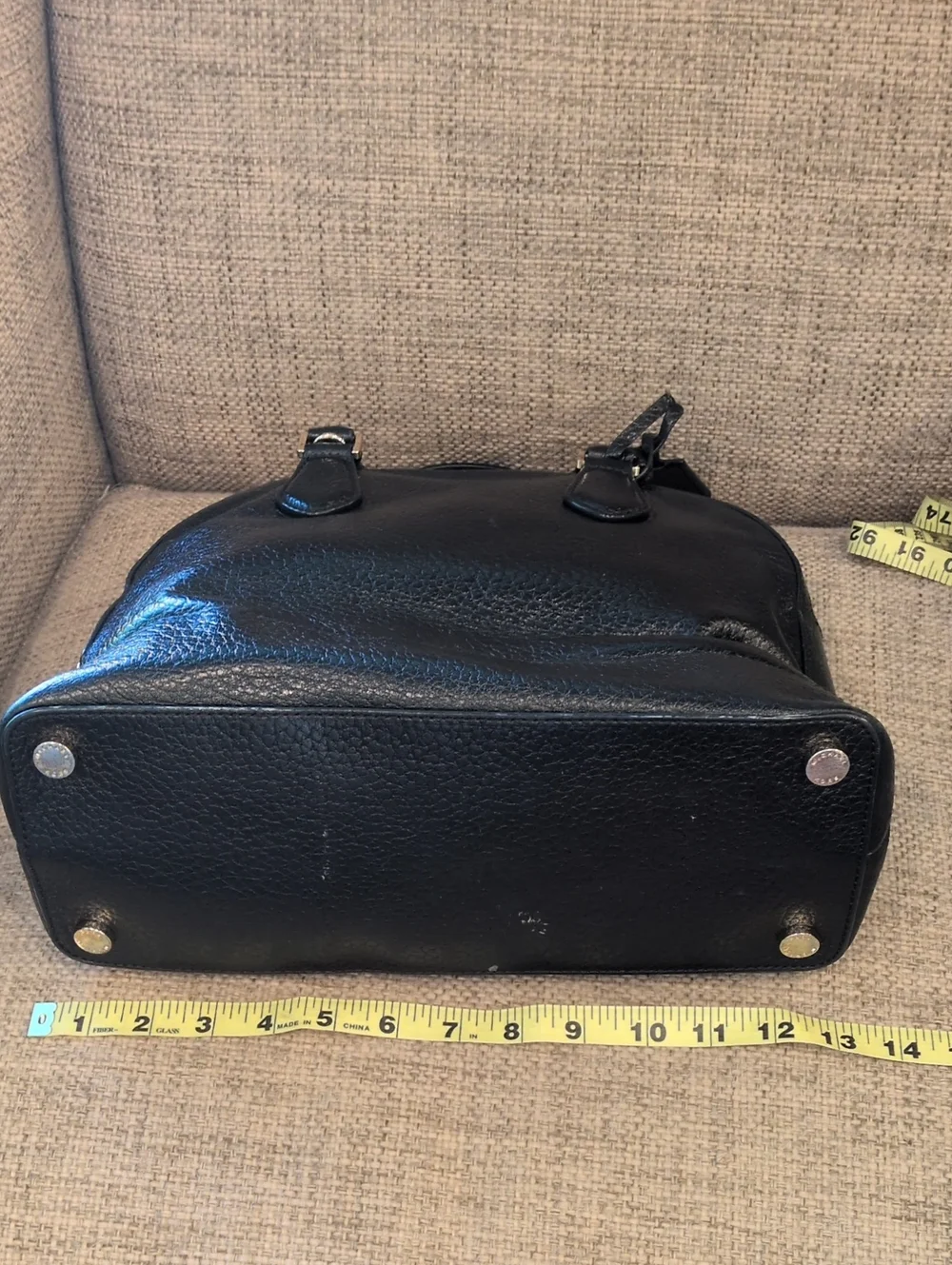 Michael Kors Smthe Dome Black Leather Satchel